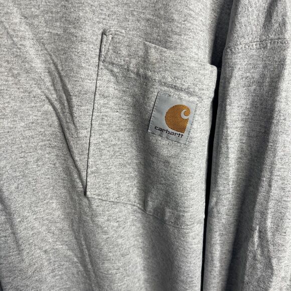 Carhartt Men's Original Fit Heavyweight Long-Sleeve Pocket T-Shirt 3XL TALL GREY - Picture 2 of 8